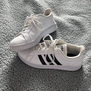 white addias sneakers